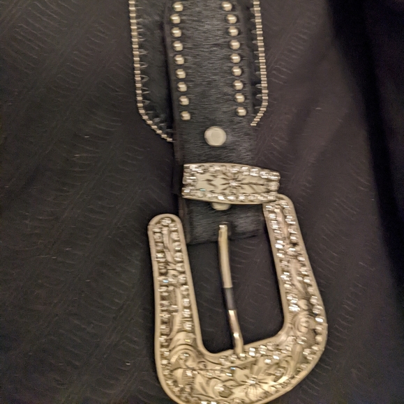 Rhinestone Hip Belt beautiful bling thick waist belt hide chunky sparkly studs - Picture 12 of 16